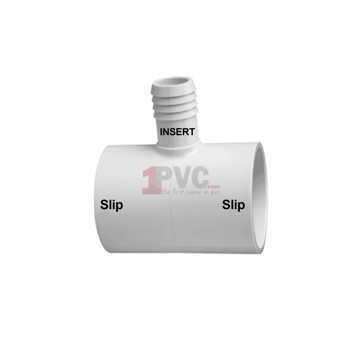PVC 40 Transition Tee (Slip x Slip x Insert)