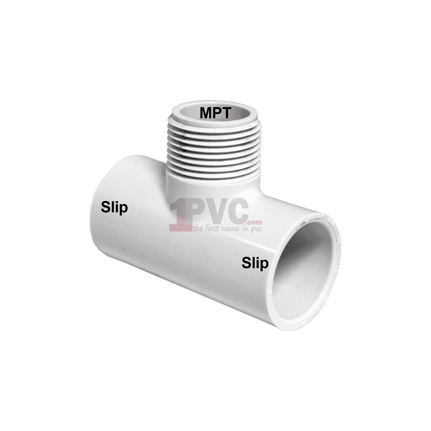 PVC 40 Manifold Tee (Slip x Slip x MPT)