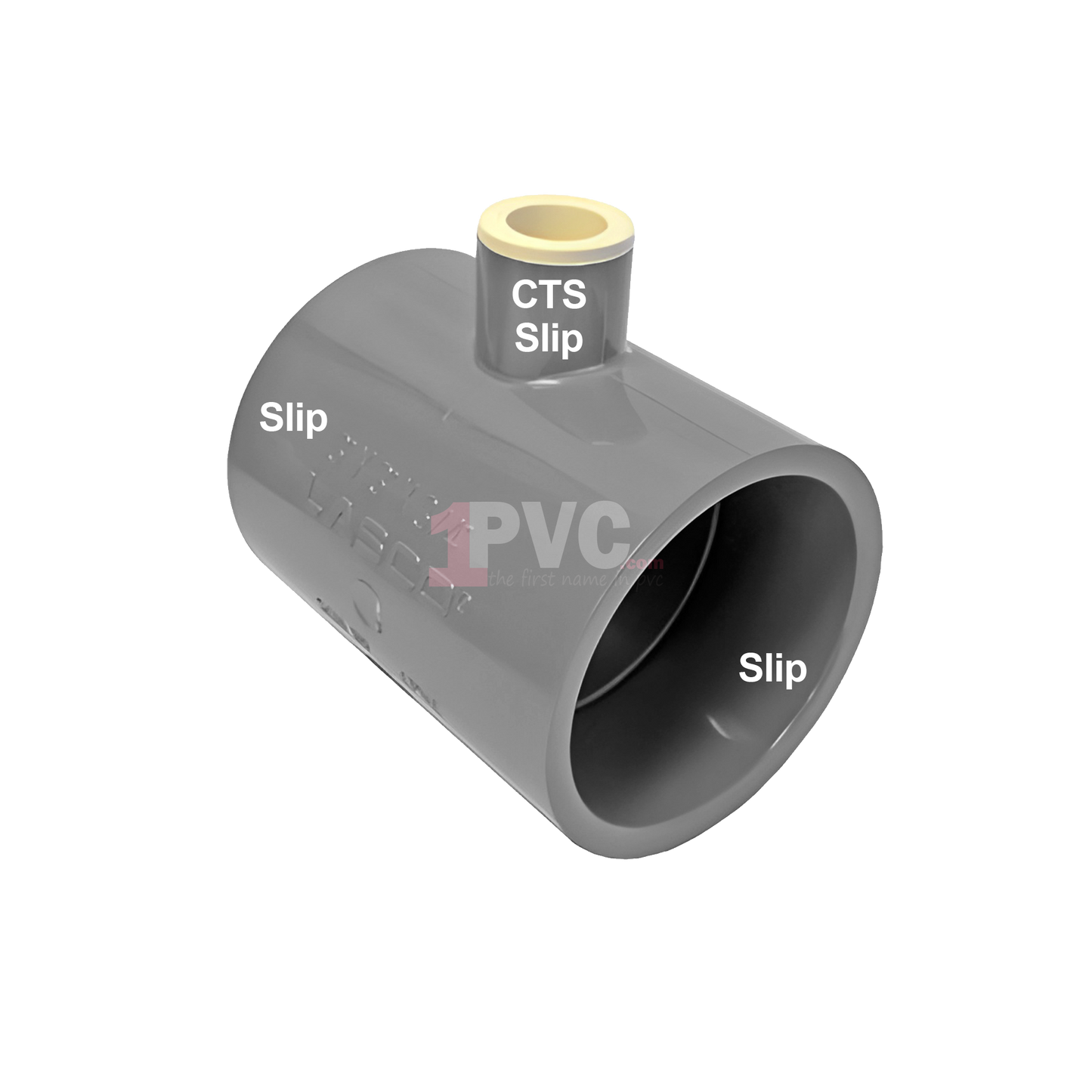 CPVC 80 Hotel Transition Tee (IPS x IPS x CTS)